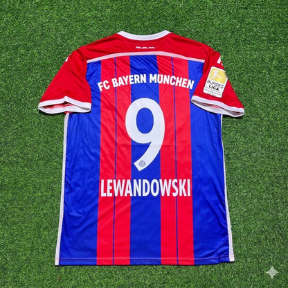 Robert Lewandowski #9 Bayern Munich 2014 2015 Home Retro Patch Jersey