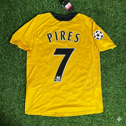 Robert Pires 7 - Arsenal 2005/06 Yellow Retro Kit Jersey Trikot Maillot Maglia