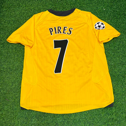 Robert Pires 7 - Arsenal 2005/06 Yellow Retro Kit Jersey Trikot Maillot Maglia