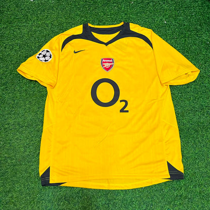 Robert Pires 7 - Arsenal 2005/06 Yellow Retro Kit Jersey Trikot Maillot Maglia