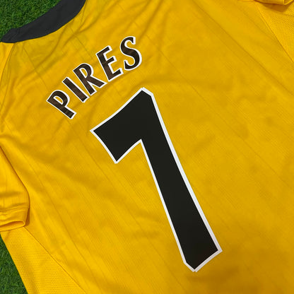 Robert Pires 7 - Arsenal 2005/06 Yellow Retro Kit Jersey Trikot Maillot Maglia