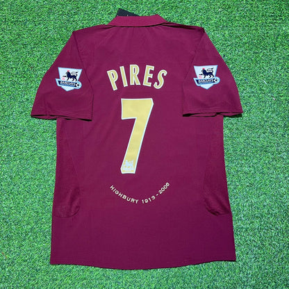 Robert Pires Arsenal 2006 Highbury Burgundy Retro Football Jersey Soccer Shirt