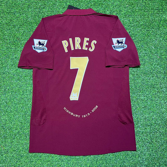 Robert Pires Arsenal 2006 Highbury Burgundy Retro Football Jersey Soccer Shirt