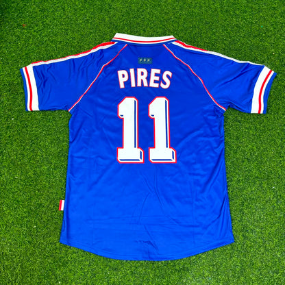Robert Pires France 1998 World Cup Retro Football Jersey Maillot Trikot Soccer Shirt