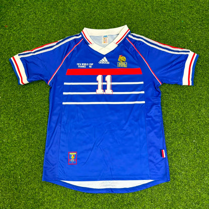 Robert Pires France 1998 World Cup Retro Football Jersey Maillot Trikot Soccer Shirt
