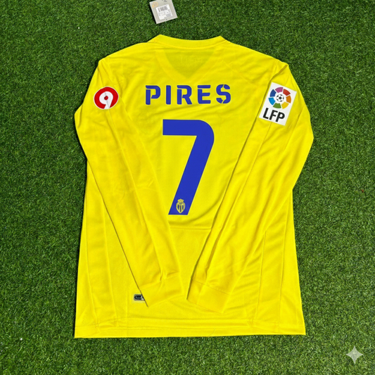 Robert Pires 7 Villarreal CF 2008/2009 Long Sleeve Retro Football Jersey