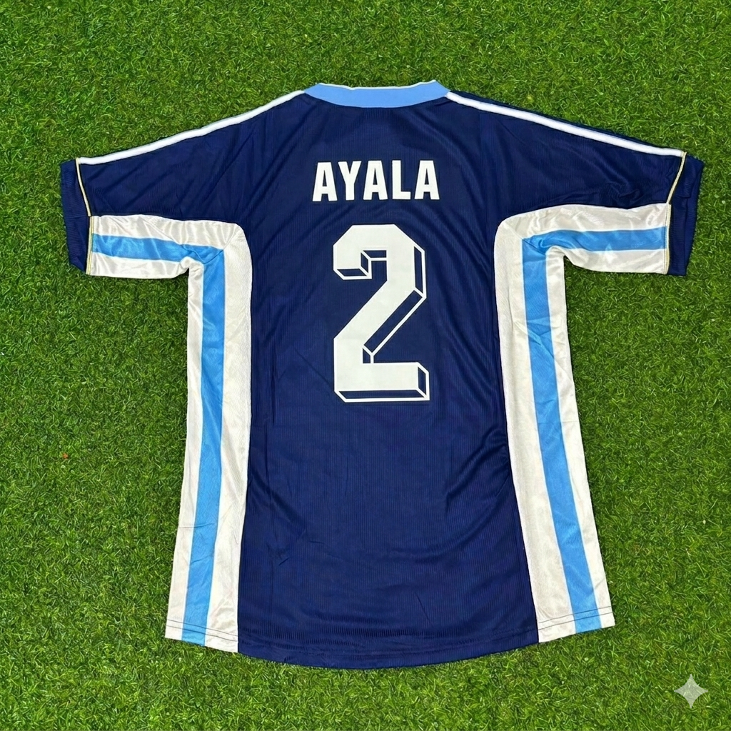 Roberto Ayala #2 Argentina 1998 World Cup Blue Retro Football Jersey