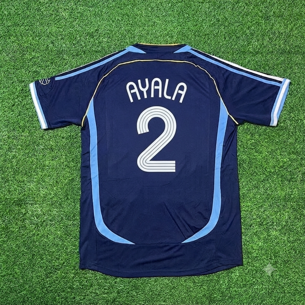 Roberto Ayala #2 Argentina 2006 World Cup Dark Blue Home Retro Football Jersey Kit