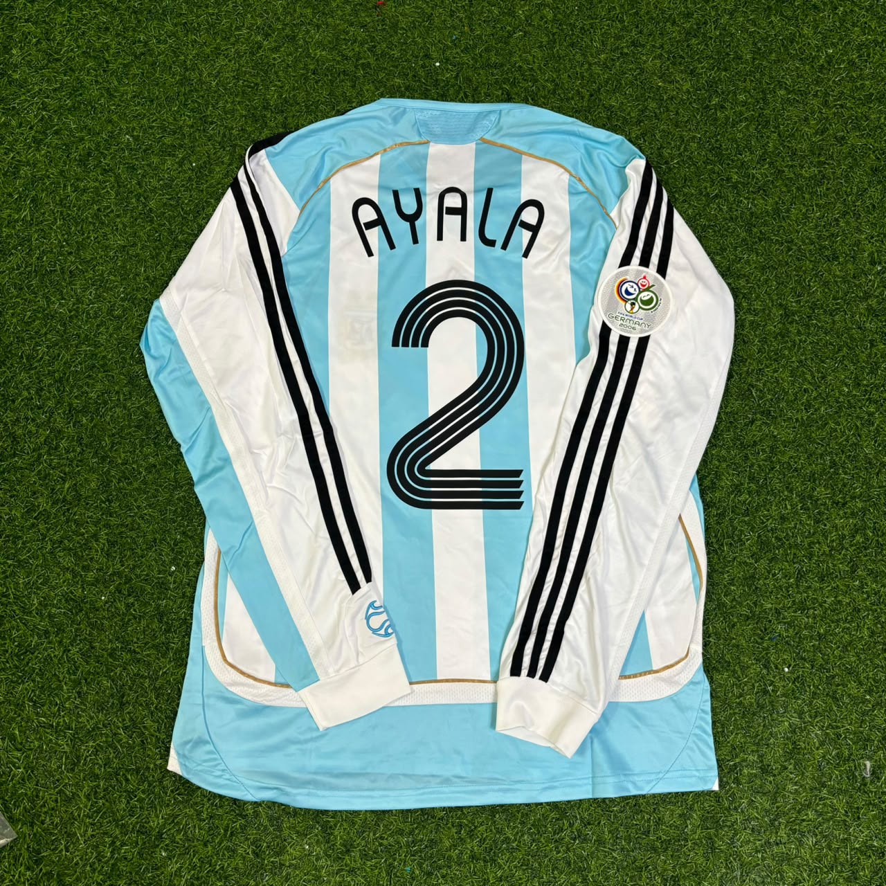 Roberto Ayala #2 Argentina 2006 World Cup Retro Long Sleeve Football Jersey
