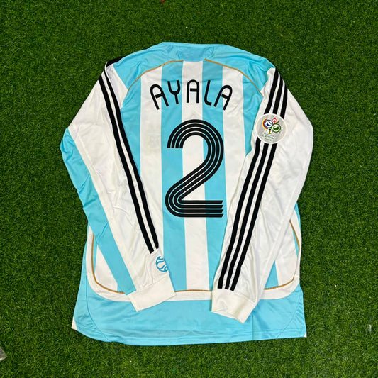 Roberto Ayala #2 Argentina 2006 World Cup Retro Long Sleeve Football Jersey