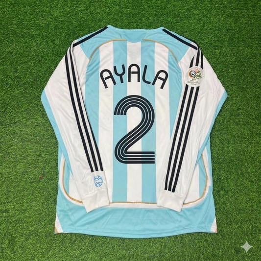 Roberto Ayala #2 Argentina 2006 World Cup Retro Long Sleeve Football Jersey