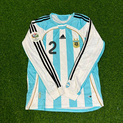 Roberto Ayala #2 Argentina 2006 World Cup Retro Long Sleeve Football Jersey