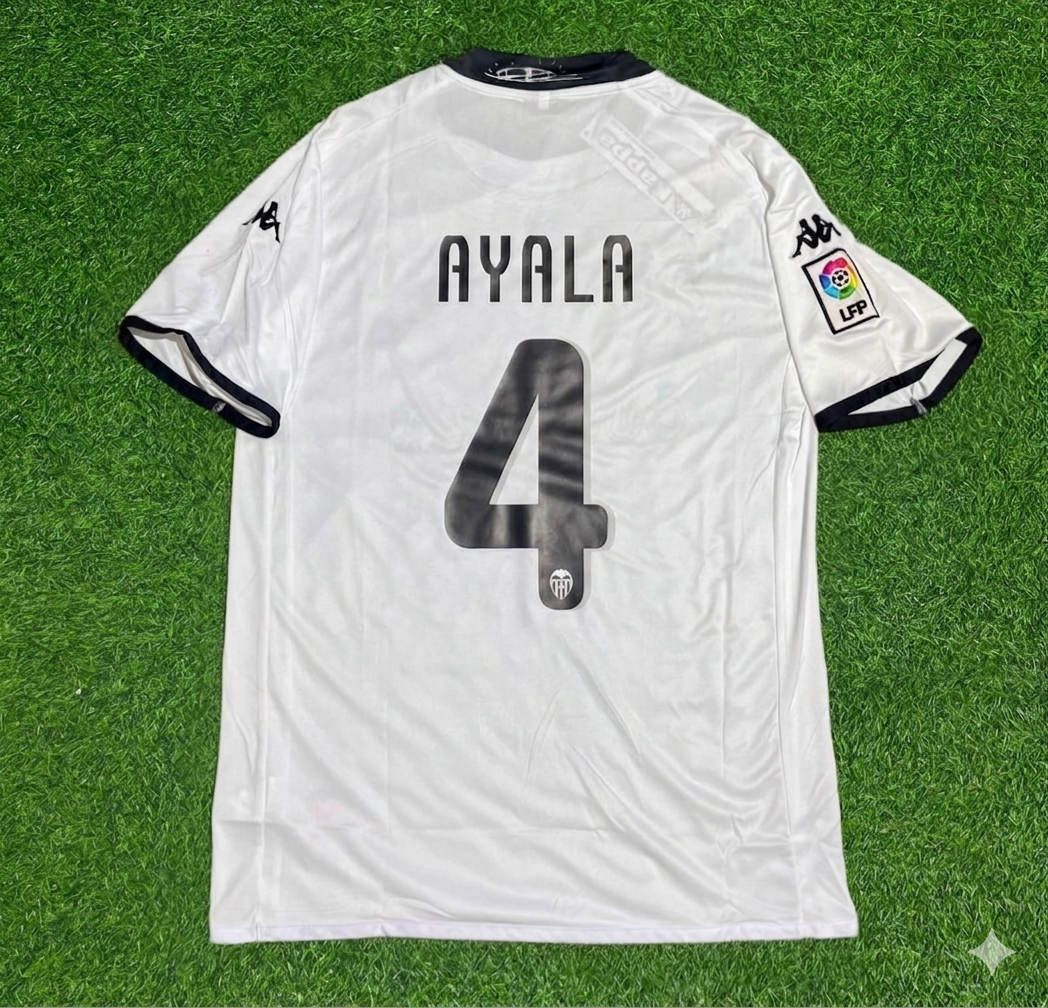 Roberto Ayala #4 Valencia White Retro Football Jersey
