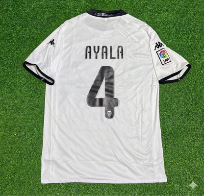 Roberto Ayala #4 Valencia White Retro Football Jersey