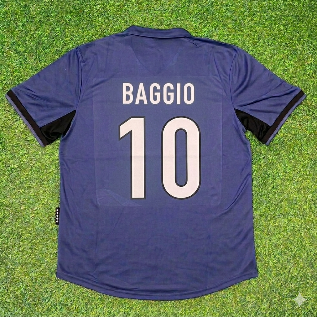Roberto Baggio #10 Inter Milan 1998-1999 Home Retro Football Jersey