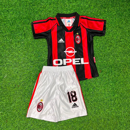 Roberto Baggio Milan Retro Kids Kit – | KinderTrikot | Maillot Enfant Soccer Shirt