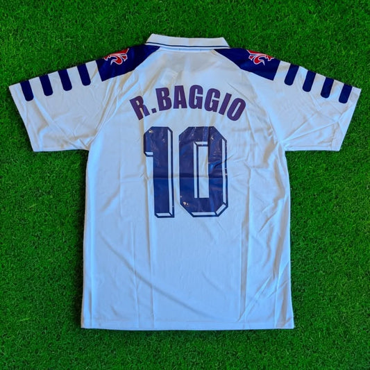 Roberto Baggio Fiorentina Retro White Football Jersey