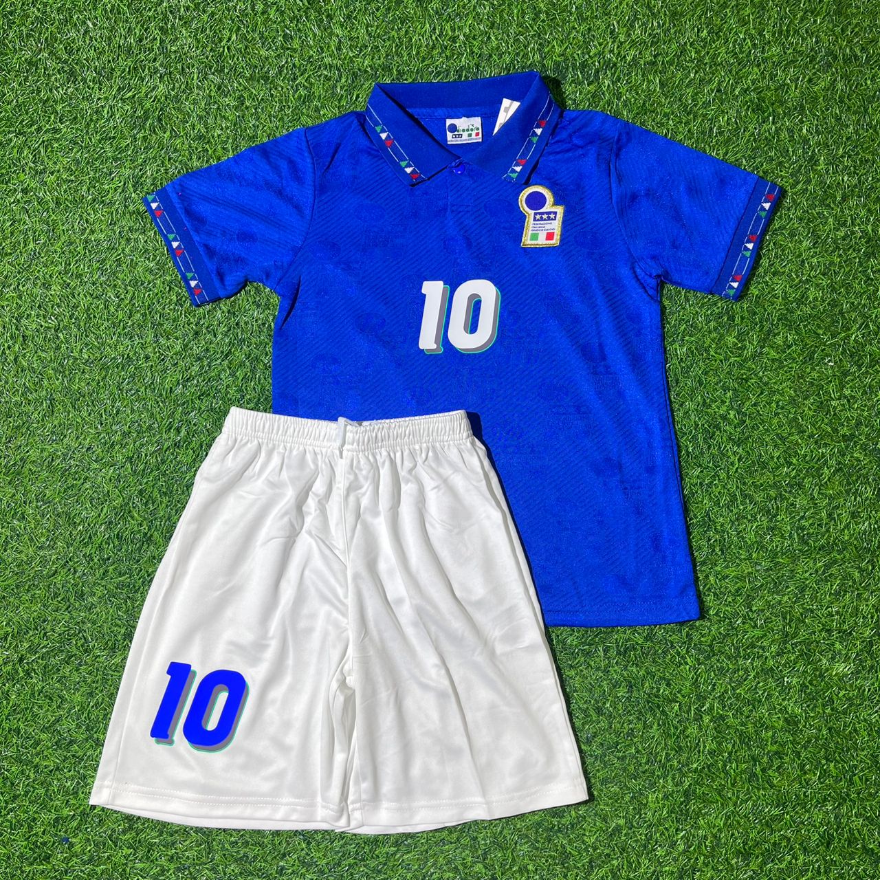 Roberto Baggio Italy 1994 World Cup Retro Kids Football Jersey Kit