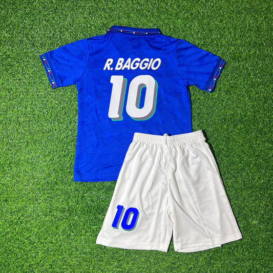 Roberto Baggio Italy 1994 World Cup Retro Kids Football Jersey Kit