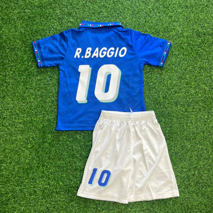 Roberto Baggio Italy 1994 World Cup Retro Kids Football Jersey Kit