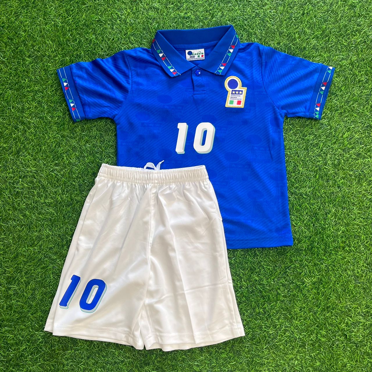 Roberto Baggio Italy 1994 World Cup Retro Kids Football Jersey Kit