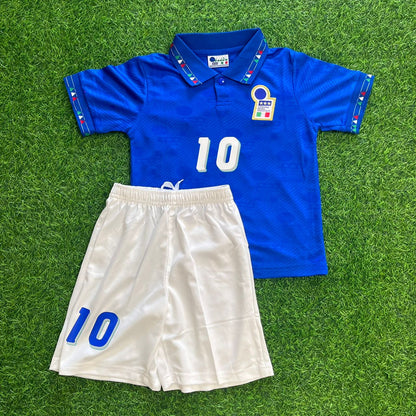Roberto Baggio Italy 1994 World Cup Retro Kids Football Jersey Kit