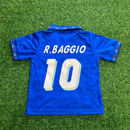 Roberto Baggio Italy 1994 World Cup Retro Kids Football Jersey Kit