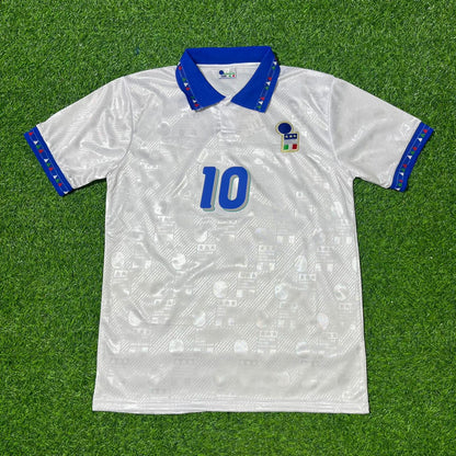 Roberto Baggio Italy 1994 World Cup White Retro Football Jersey Kit