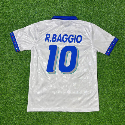 Roberto Baggio Italy 1994 World Cup White Retro Football Jersey Kit