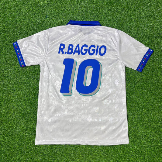 Roberto Baggio Italy 1994 World Cup White Retro Football Jersey Kit