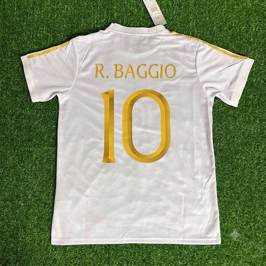 Roberto Baggio - Italy White Anniversary Kit Jersey Trikot Maillot Soccer Shirt