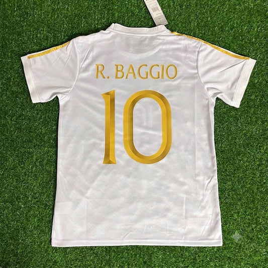 Roberto Baggio - Italy White Anniversary Kit Jersey Trikot Maillot Soccer Shirt
