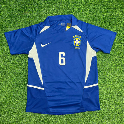 Roberto Carlos Brazil 2002 World Cup Retro Football Jersey Kit