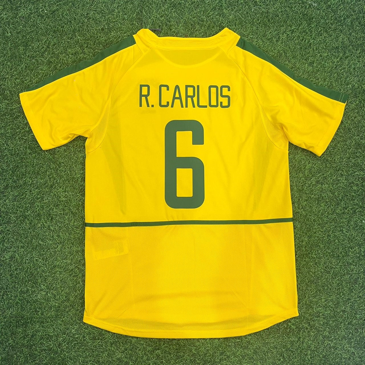 Roberto Carlos Brazil 2002 World Cup Retro Jersey Trikot Soccer Shirt