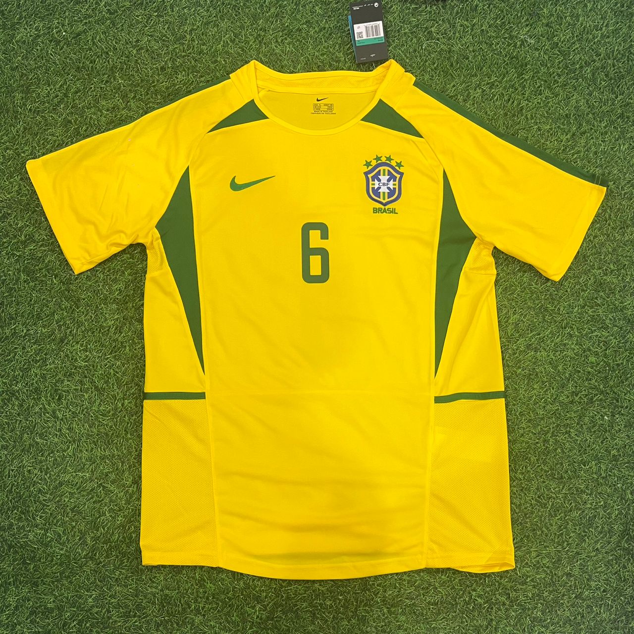 Roberto Carlos Brazil 2002 World Cup Retro Jersey Trikot Soccer Shirt