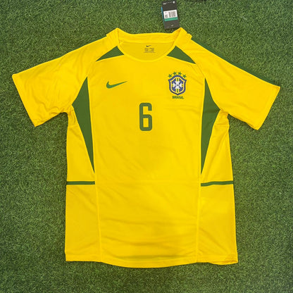 Roberto Carlos Brazil 2002 World Cup Retro Jersey Trikot Soccer Shirt