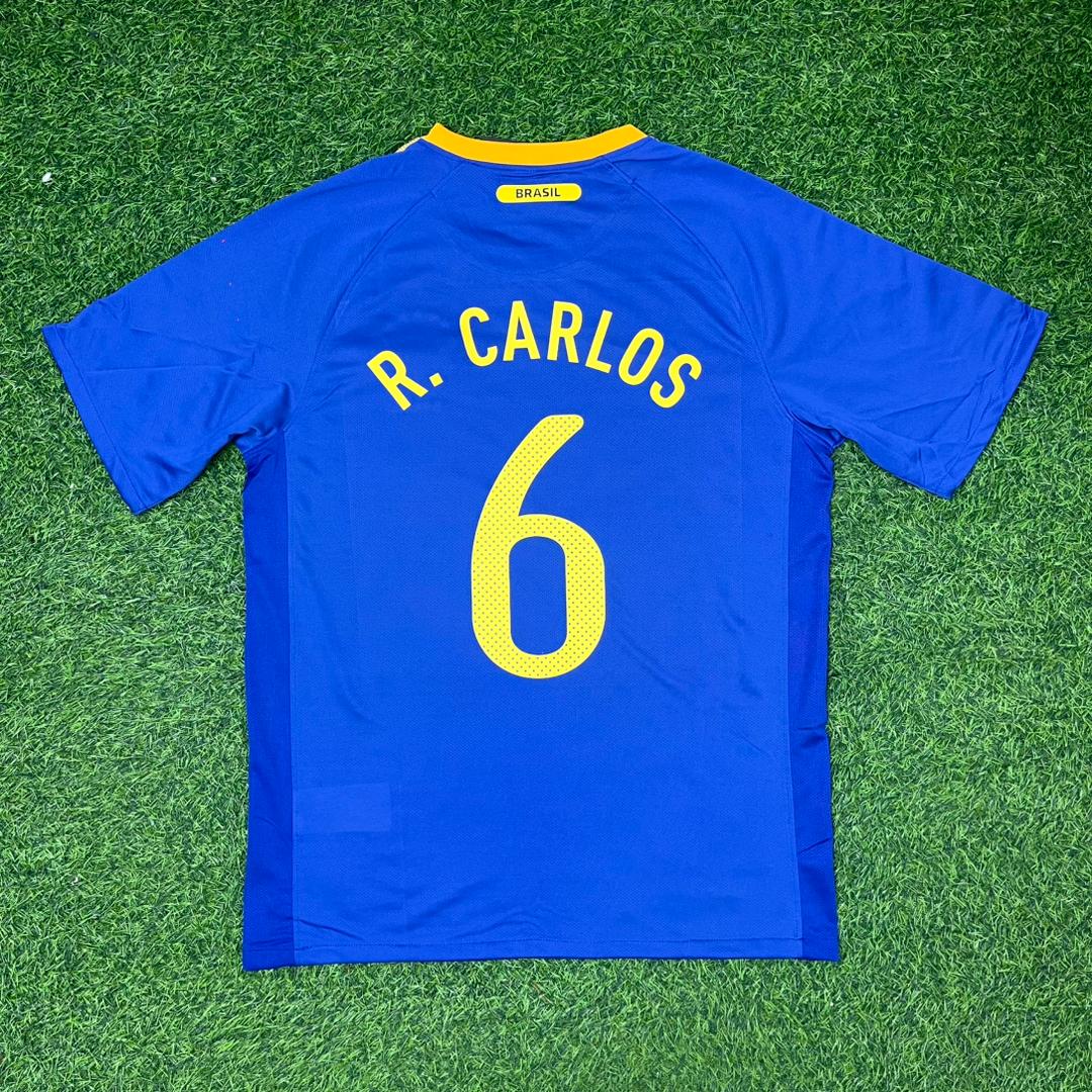 Roberto Carlos Brazil World Cup Retro Blue Jersey Trikot