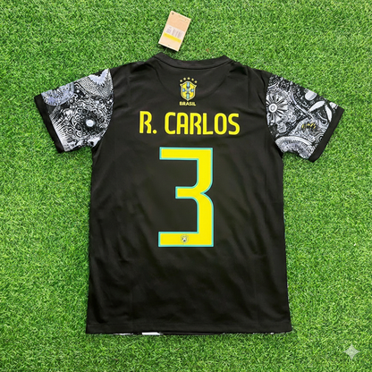 Roberto Carlos Brazil Iconic Retro Football Jersey Trikot Maglia Soccer Shirt
