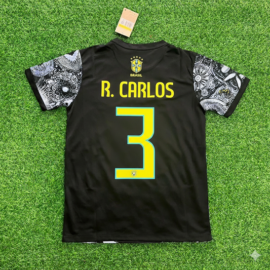 Roberto Carlos Brazil Iconic Retro Football Jersey Trikot Maglia Soccer Shirt