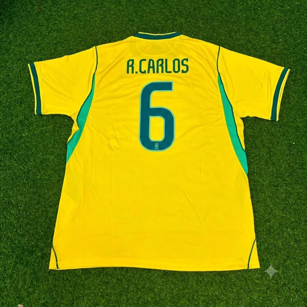 Roberto Carlos Brazil Commemorative Special Retro Football Jersey Kit