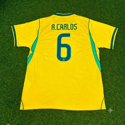 Roberto Carlos Brazil Commemorative Special Retro Football Jersey Kit