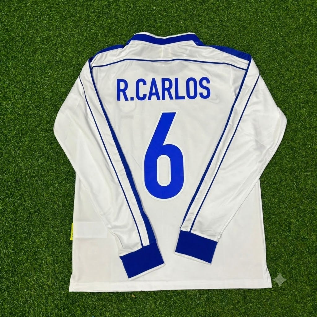 Roberto Carlos Brazil 1998 World Cup Long Sleeve Retro Football Jersey