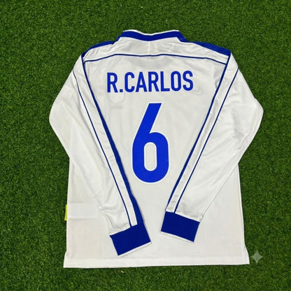 Roberto Carlos Brazil 1998 World Cup Long Sleeve Retro Football Jersey