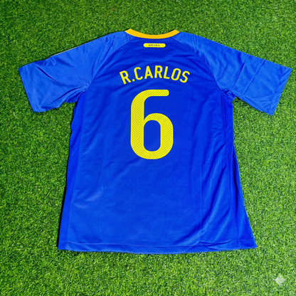 Roberto Carlos Brazil 2010 World Cup Retro Blue Jersey Trikot