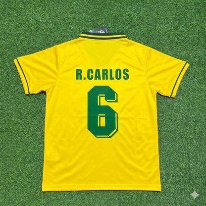 Roberto Carlos #6 Brazil Retro Football Jersey