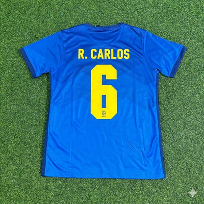 Roberto Carlos Brazil Blue Football Jersey Trikot Maillot
