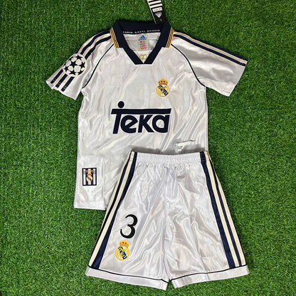 Roberto Carlos Real Madrid 2000 Retro Vintage Kids Kit Jersey KinderTrikot Maglia