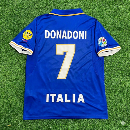 Roberto Donadoni #7 Italy EURO 1996 Blue Retro Soccer Kit Jersey Trikot Maglia Shirt