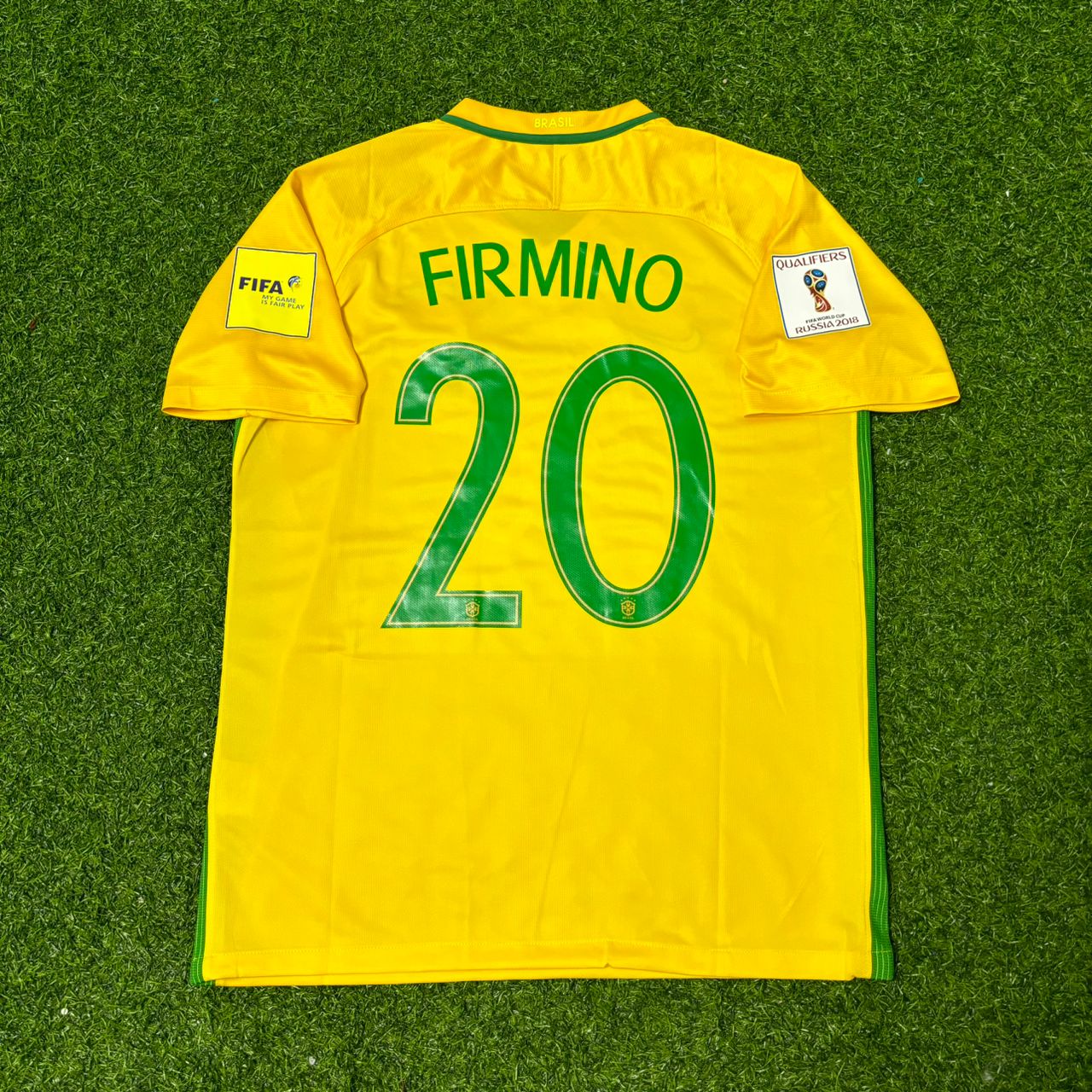 Roberto Firmino #20 Brazil 2018 World Cup Home Football Jersey