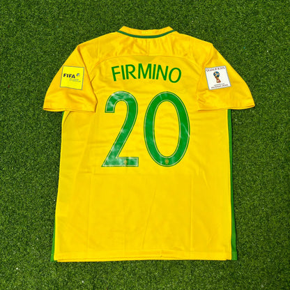 Roberto Firmino #20 Brazil 2018 World Cup Home Football Jersey